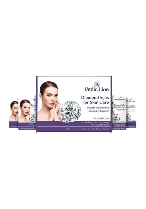 Vedicline Set Of 4 Diamond Tejas Jojoba Oil Skin Care Monodose Facial Kit 196 Ml