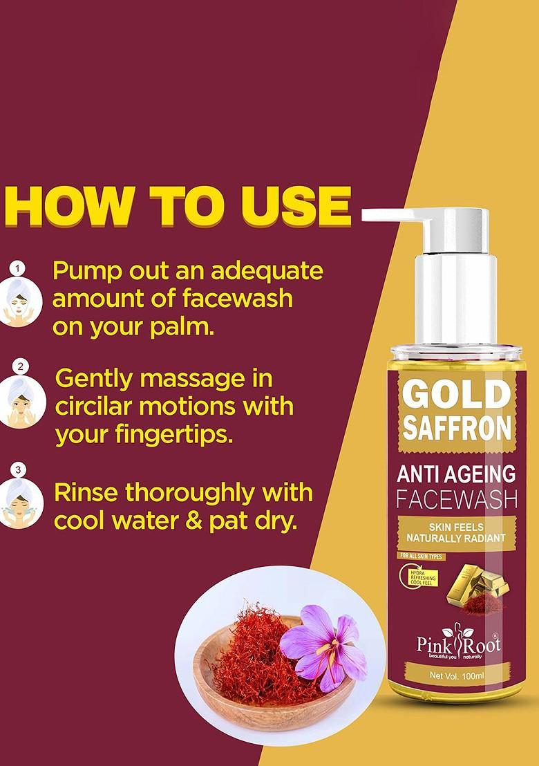 Pink Root Gold Saffron Face Wash 100 Ml