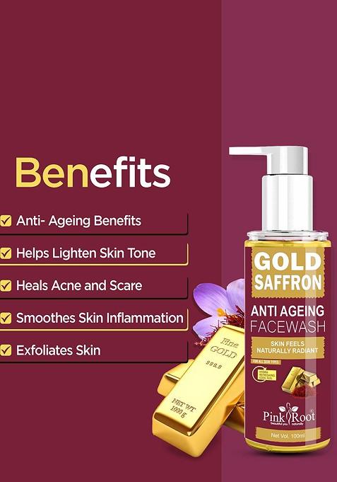 Pink Root Gold Saffron Face Wash 100 Ml