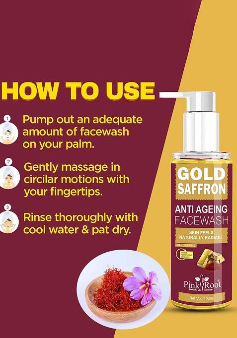 Pink Root Gold Saffron Face Wash 100 Ml
