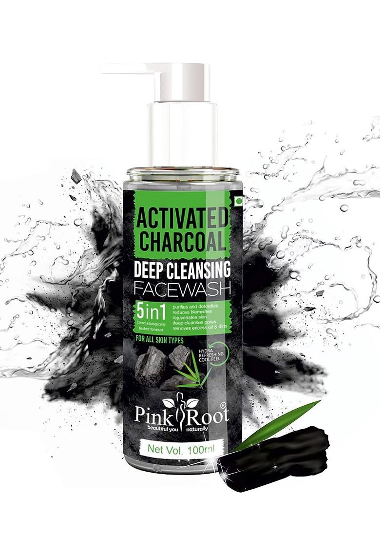 Pink Root Activated Charcoal Deep Cleansing Face Wash 100Ml