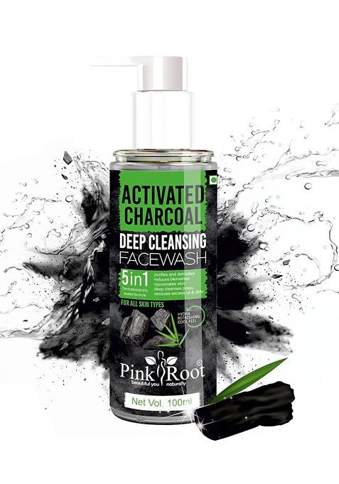 Pink Root Activated Charcoal Deep Cleansing Face Wash 100Ml