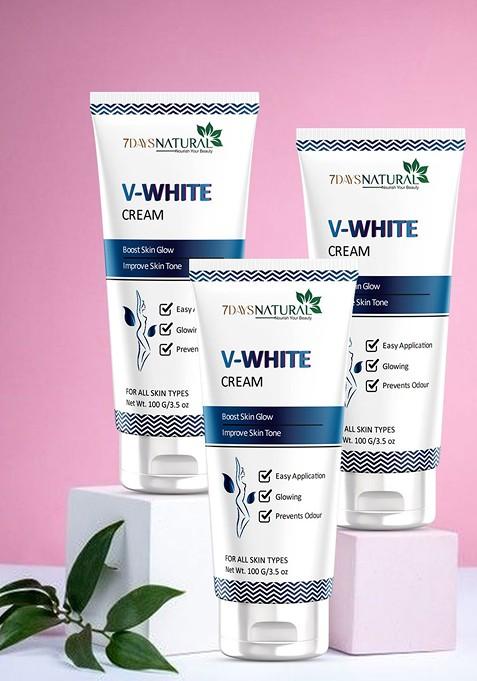 7Daysnatural Natural Set Of 3 V White Intimate Area Brightening Cream 100G Each