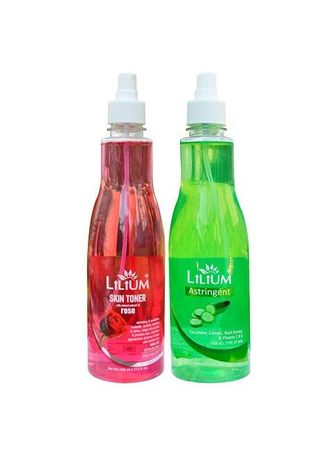 Lilium Set Of 2 Cucumber Rose Skin Toner For Glowing 500Ml Each