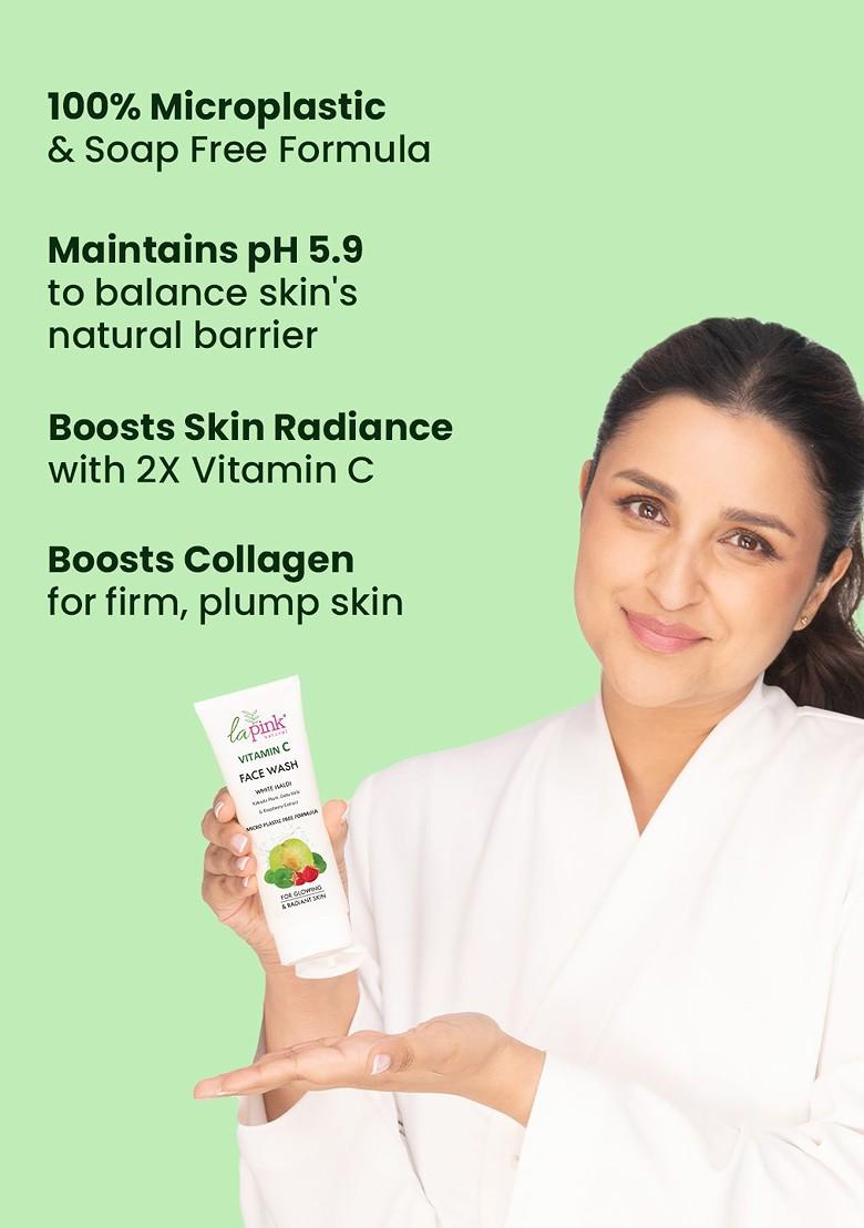La Pink Vitamin C Soap Free Face Wash With Gotu Kola For Brightening Glowing Skin 100Ml