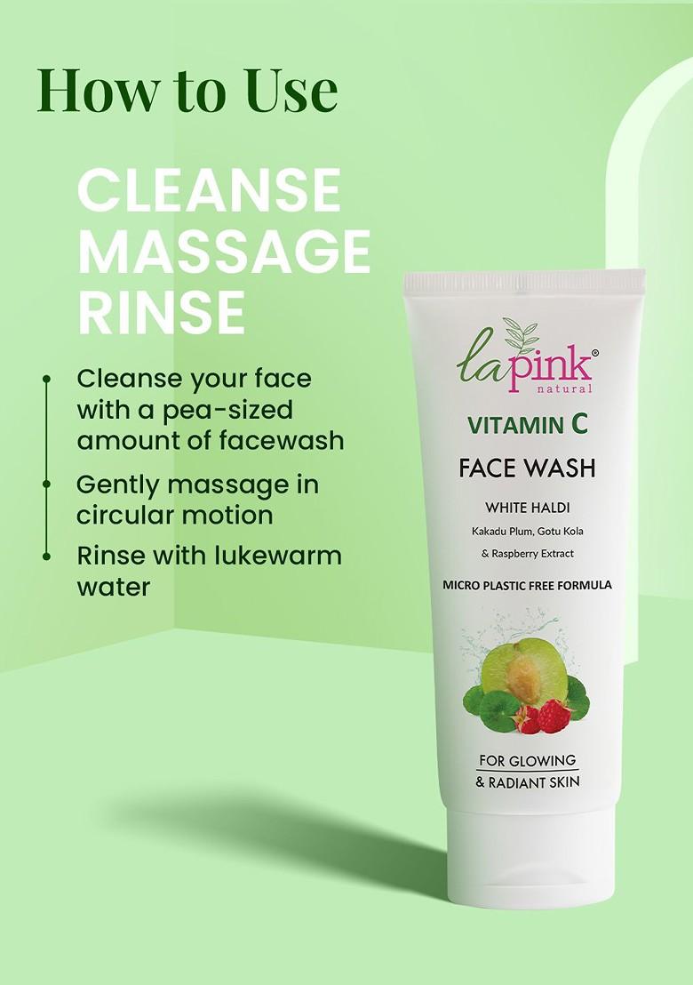 La Pink Vitamin C Soap Free Face Wash With Gotu Kola For Brightening Glowing Skin 100Ml