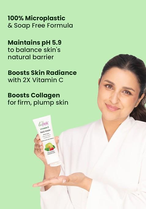 La Pink Vitamin C Soap Free Face Wash With Gotu Kola For Brightening Glowing Skin 100Ml