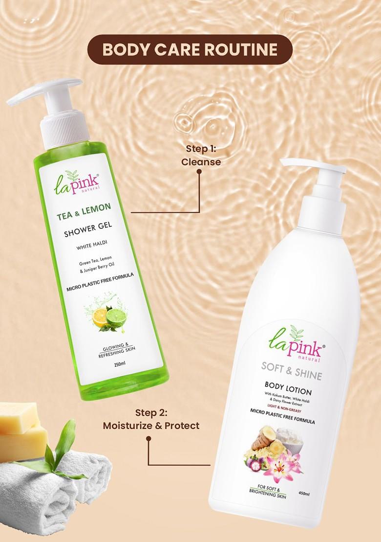 La Pink Tea Lemon Sulphate Free Shower Gel For Soft Glowing Refreshing Skin 250 Ml