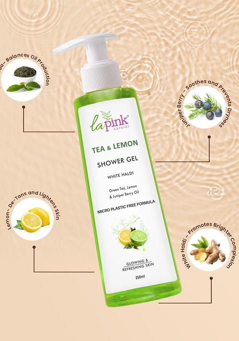 La Pink Tea Lemon Sulphate Free Shower Gel For Soft Glowing Refreshing Skin 250 Ml