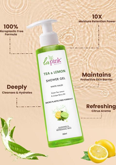 La Pink Tea Lemon Sulphate Free Shower Gel For Soft Glowing Refreshing Skin 250 Ml