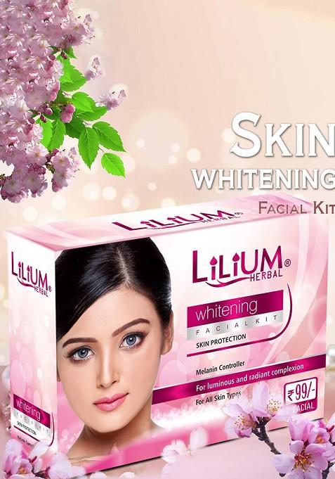 Lilium Whitening Facial Kit For Luminous Radiant Complexation 60G With 5 In 1 Massager