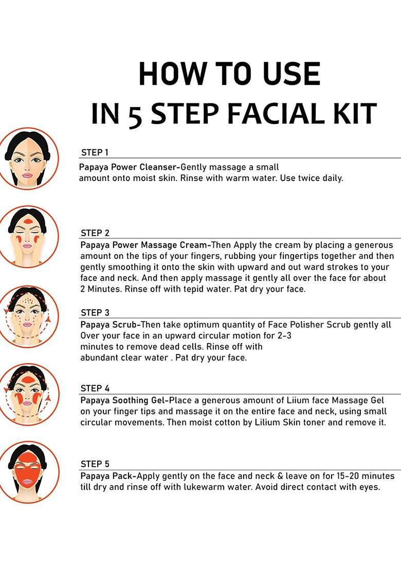 Lilium Papaya Diamond Facial Kit For Glowing Nourishes Skin 60G Each - Indya