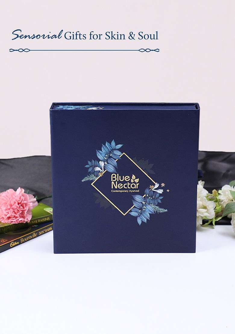 Blue Nectar 5 Pcs Face Cream Scrub Wash Body Lotion Gift Set - Indya