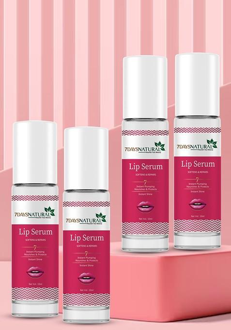 7Daysnatural Set Of 4 Instant Shine Lip Serum With Vitamin E Argan Oil 10 Ml Each