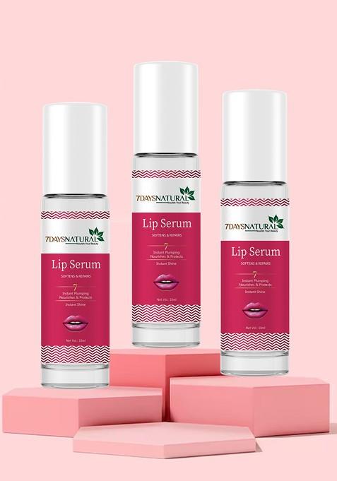 7Daysnatural Set Of 3 Instant Shine Lip Serum With Vitamin E Argan Oil 10 Ml Each