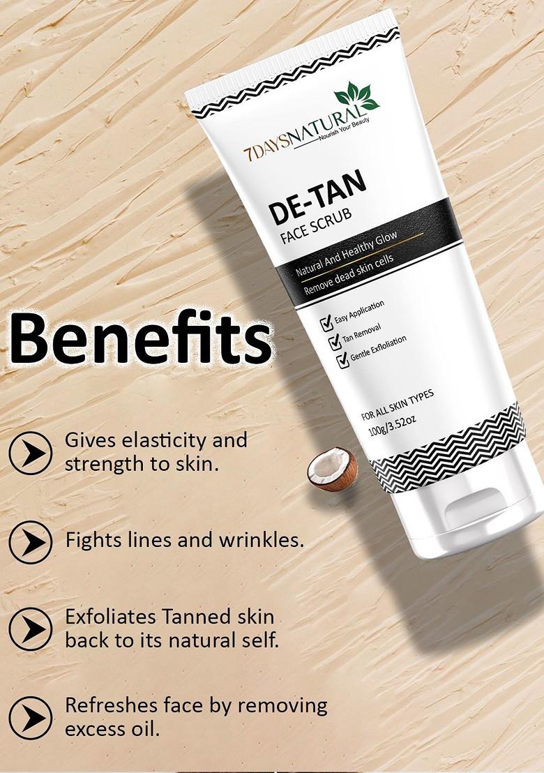 7Daysnatural 4 Pcs De Tan Face Scrub With Vitamin C 100G Each