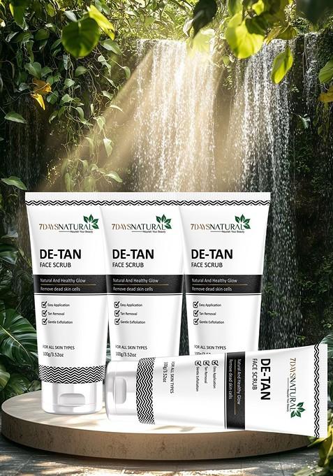 7Daysnatural 4 Pcs De Tan Face Scrub With Vitamin C 100G Each