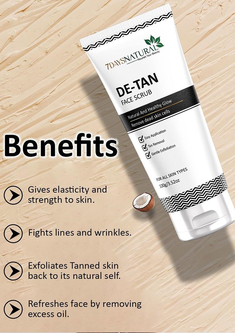 7Daysnatural 3 Pcs De Tan Face Scrub With Vitamin C 100G Each