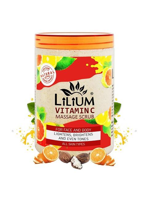 Lilium Vitamin C Radiant Glow Massage Scrub For Face Body 900Ml
