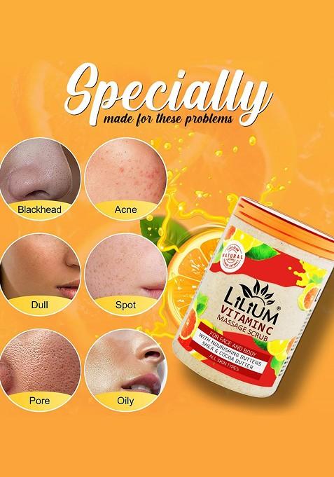 Lilium Vitamin C Radiant Glow Massage Scrub For Face Body 900Ml