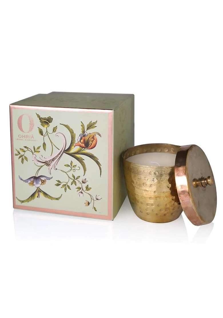 Ohria Ayurveda Mehek Raatrani Mint Gift Box Bathing Bar Deodorant Lotion Candle - Indya