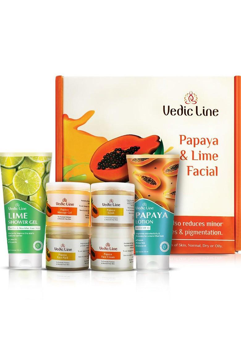 Vedicline Papaya Lime Facial Kit For Tan Blemishes Pigmentation