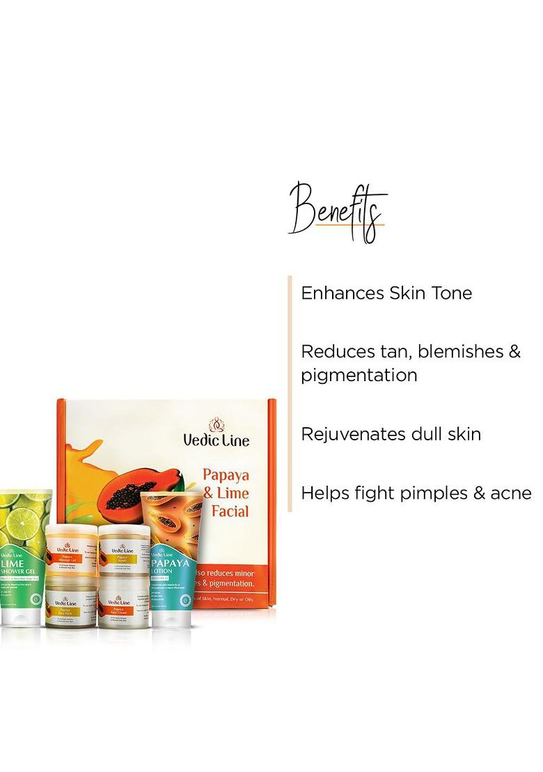 Vedicline Papaya Lime Facial Kit For Tan Blemishes Pigmentation