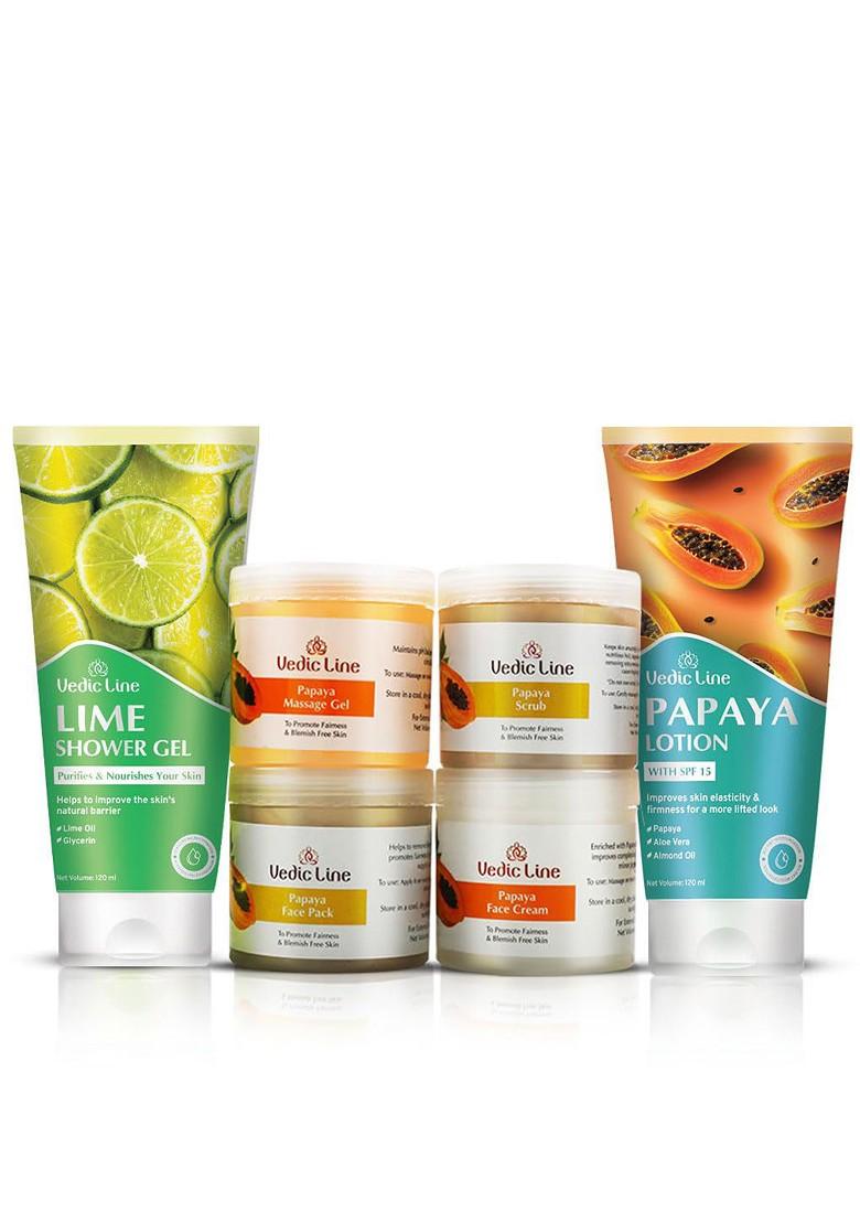 Vedicline Papaya Lime Facial Kit For Tan Blemishes Pigmentation