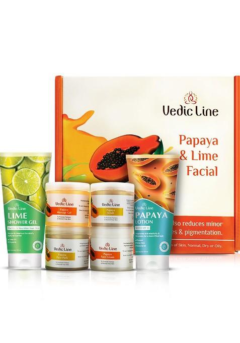 Vedicline Papaya Lime Facial Kit For Tan Blemishes Pigmentation