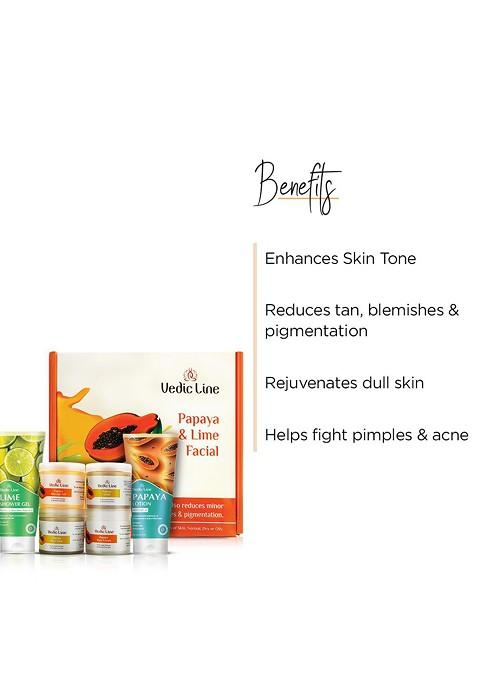 Vedicline Papaya Lime Facial Kit For Tan Blemishes Pigmentation