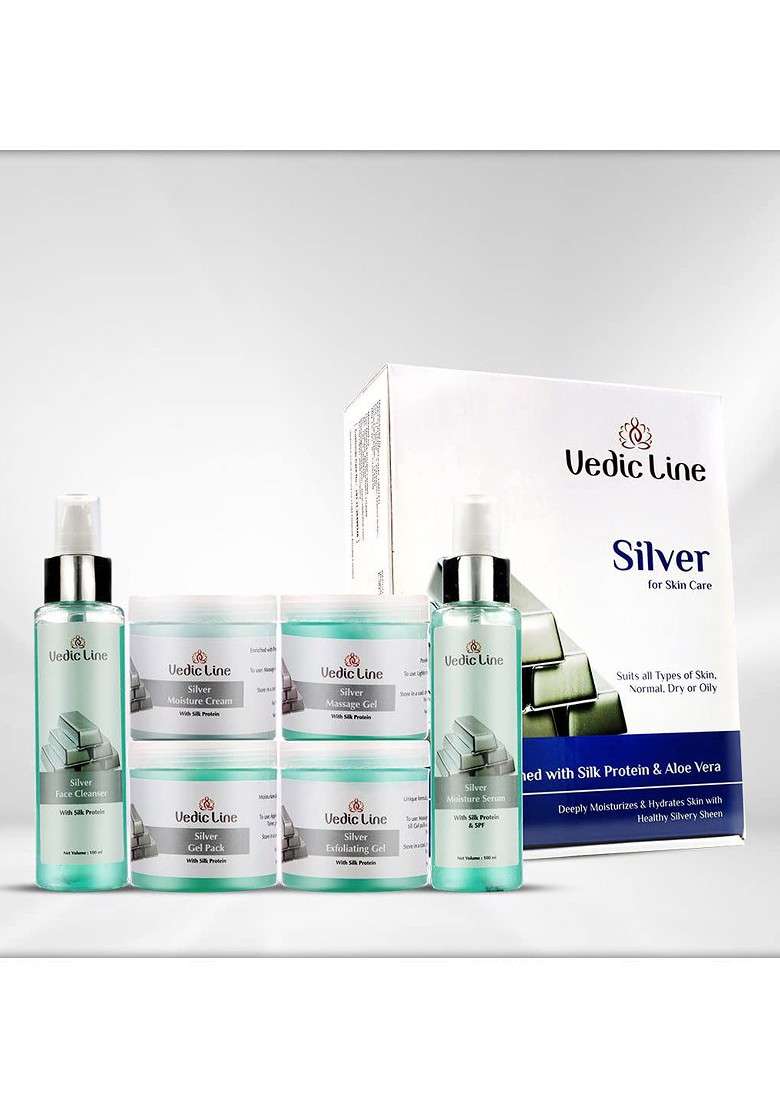 Vedicline Silver Facial Kit With Aloe Vera 100Ml Each - Indya