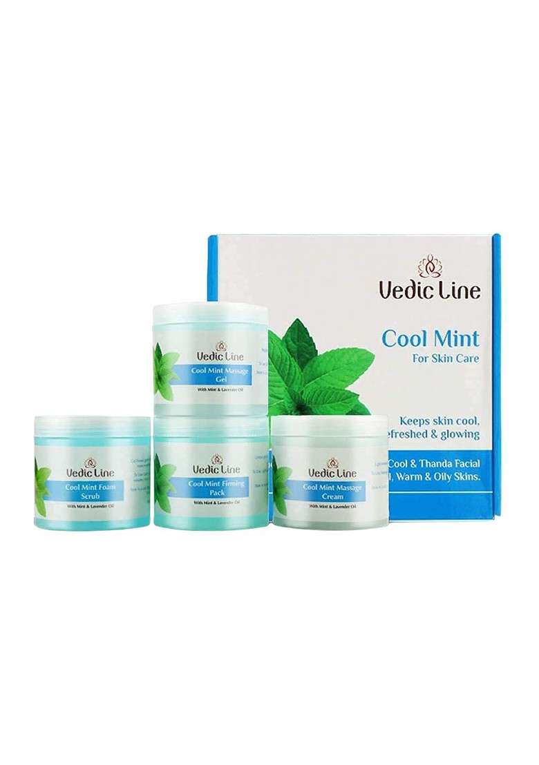 Vedicline Cool Mint Facial Kit With Lavender Oil 400 Ml - Indya