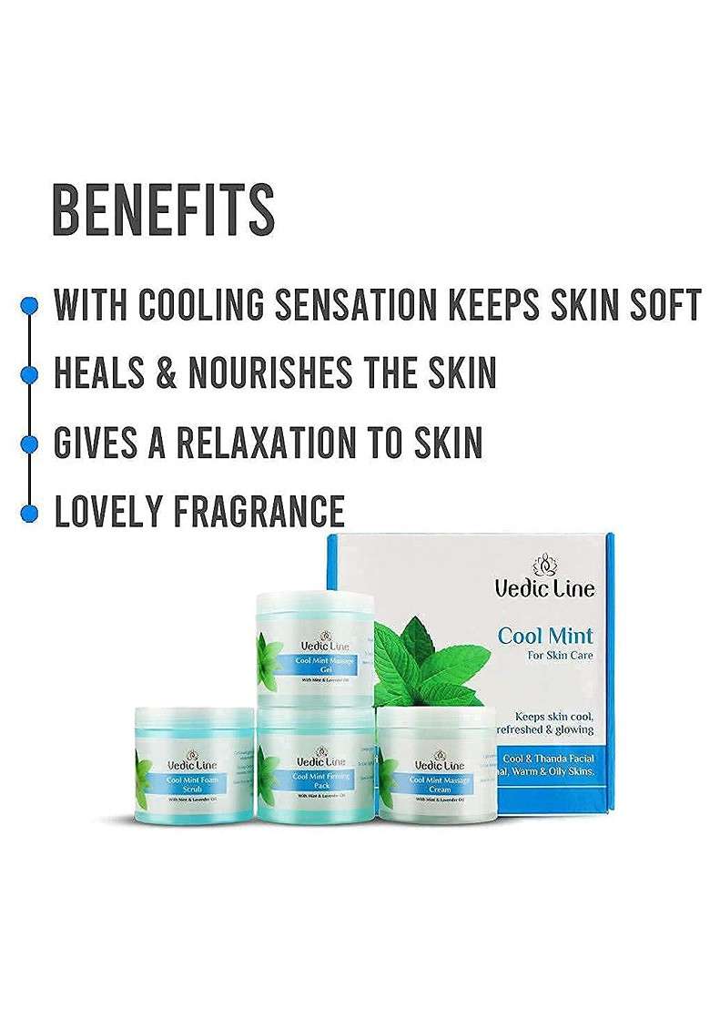 Vedicline Cool Mint Facial Kit With Lavender Oil 400 Ml - Indya