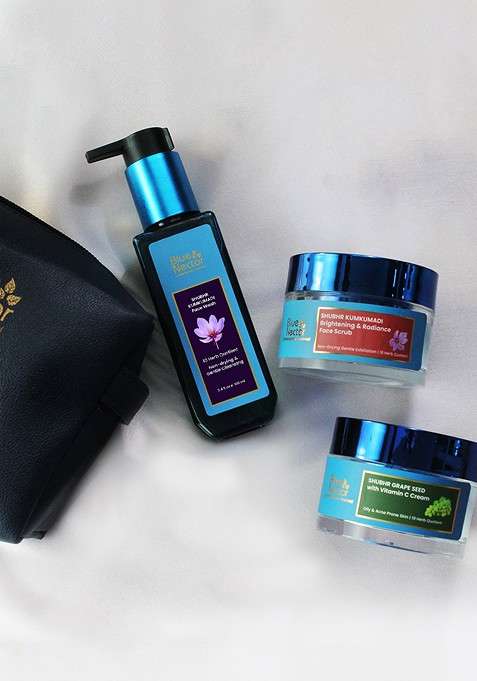 Blue Nectar 3 Pcs Face Wash Scrub Vitamin C Cream Gift Set