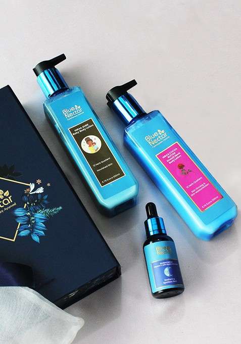 Blue Nectar 3 Pcs Baby Body Lotion Stretch Mark Vitamin C Serum Gift Set