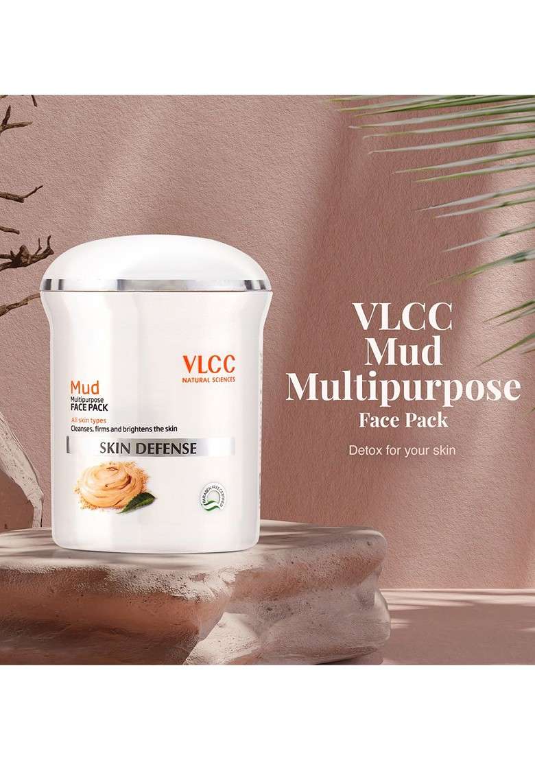 Vlcc Set Of 2 Skin Defense Multipurpose Mud Face Pack To Firm Brighten 70G Each - Indya