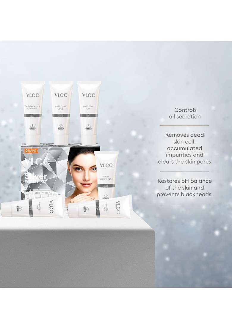 Vlcc Set Of 2 Silver Facial Kit For Skin Purifying With Powder 60G Each - Indya