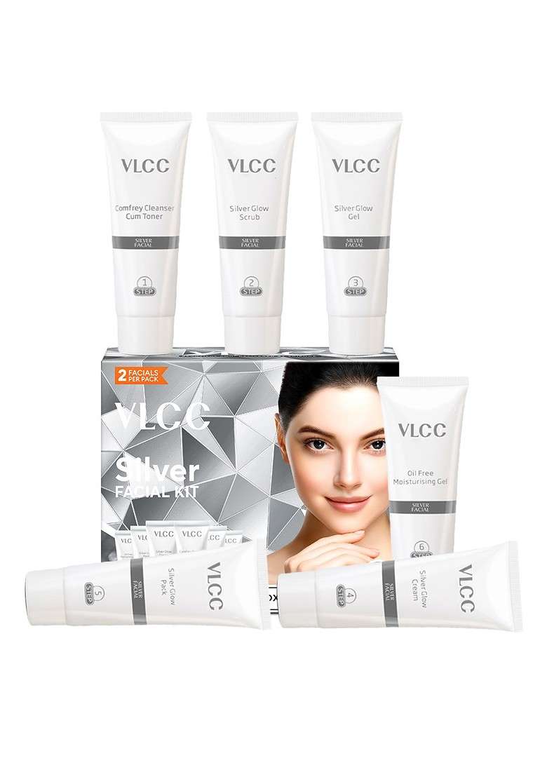 Vlcc Set Of 2 Silver Facial Kit For Skin Purifying With Powder 60G Each - Indya