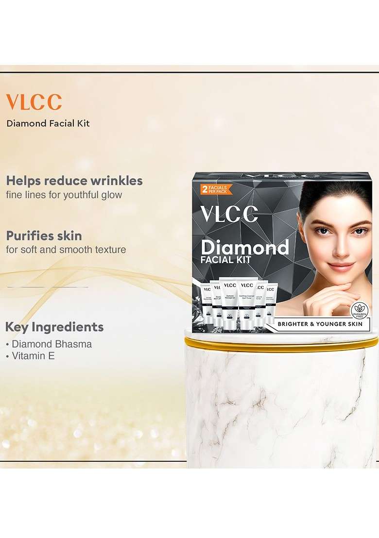 Vlcc Set Of 3 Facial Kit 60G Each Silver Gold Diamond - Indya