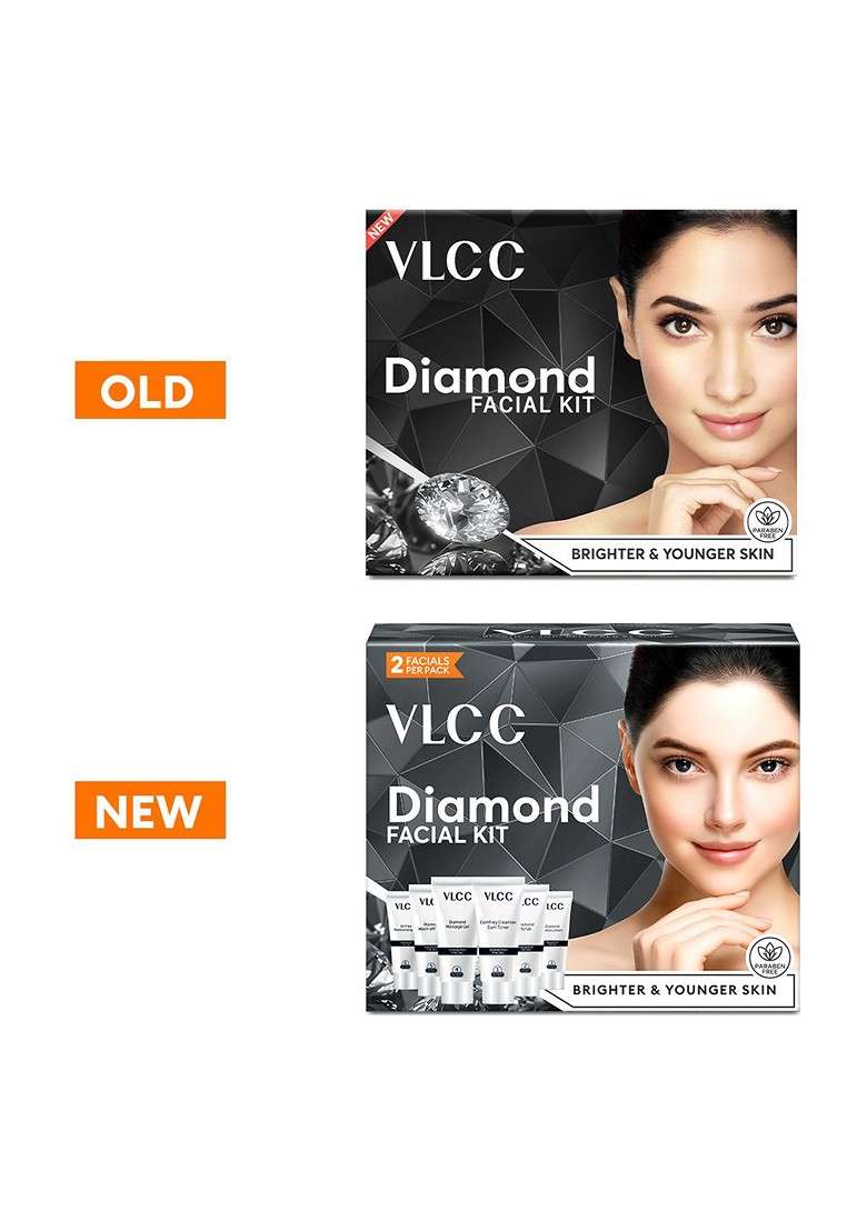 Vlcc Set Of 3 Facial Kit 60G Each Silver Gold Diamond - Indya