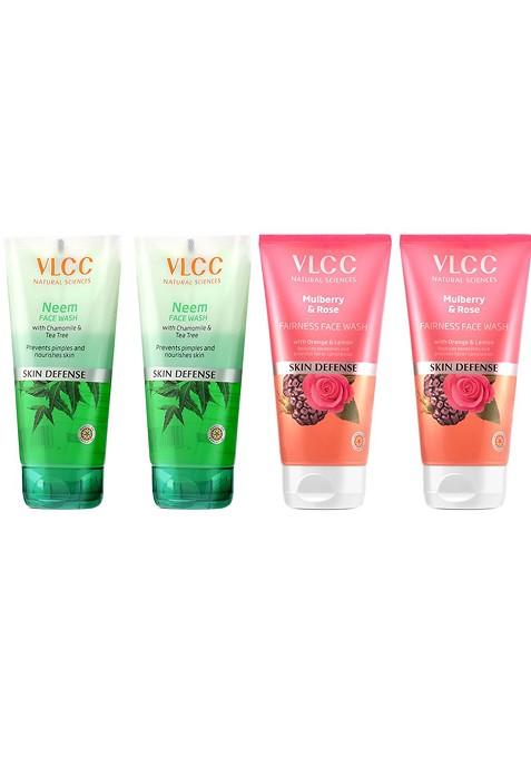Vlcc 2Pcs Neem Face Wash 150Ml Each Mulberry Rose