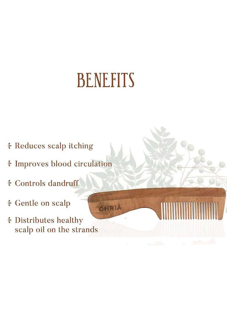 Ohria Ayurveda Set Of 3 Bathing Bar 120G Neem Wooden Comb Deodorant 50Ml - Indya