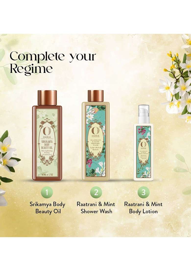 Ohria Ayurveda Shrikamya Body Beauty Oil For Skin Lightning Firming Luminous 50Ml - Indya