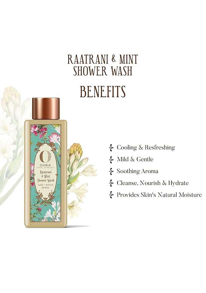 Ohria Ayurveda Raatrani Mint Shower Wash For Uplift Hydrates Refresh 200Ml - Indya