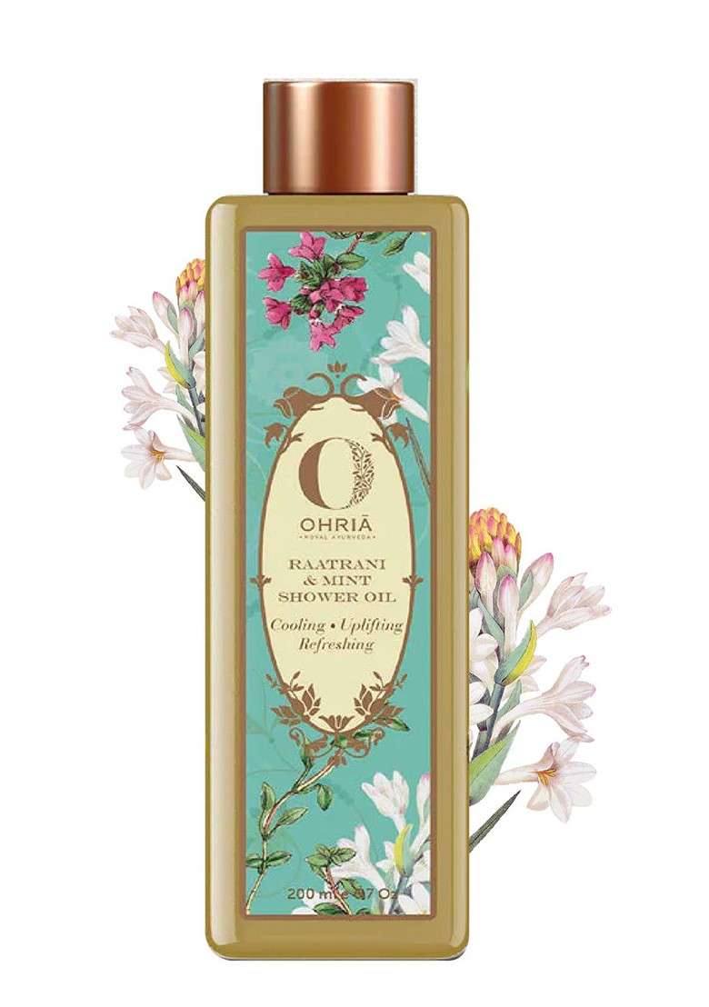 Ohria Ayurveda Raatrani Mint Shower Oil 200Ml - Indya