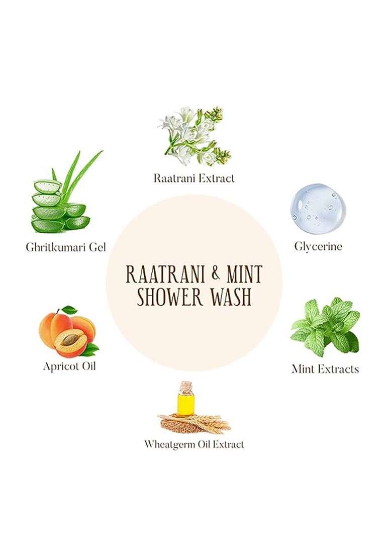 Ohria Ayurveda Raatrani Mint Shower Wash For Body Hydrate Refresh 50Ml - Indya