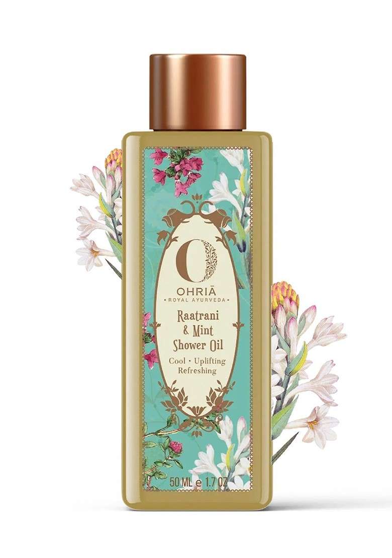 Ohria Ayurveda Raatrani Mint Shower Oil For Body Cooling Refeshing 50Ml - Indya