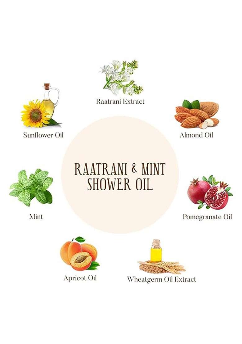 Ohria Ayurveda Raatrani Mint Shower Oil For Body Cooling Refeshing 50Ml - Indya