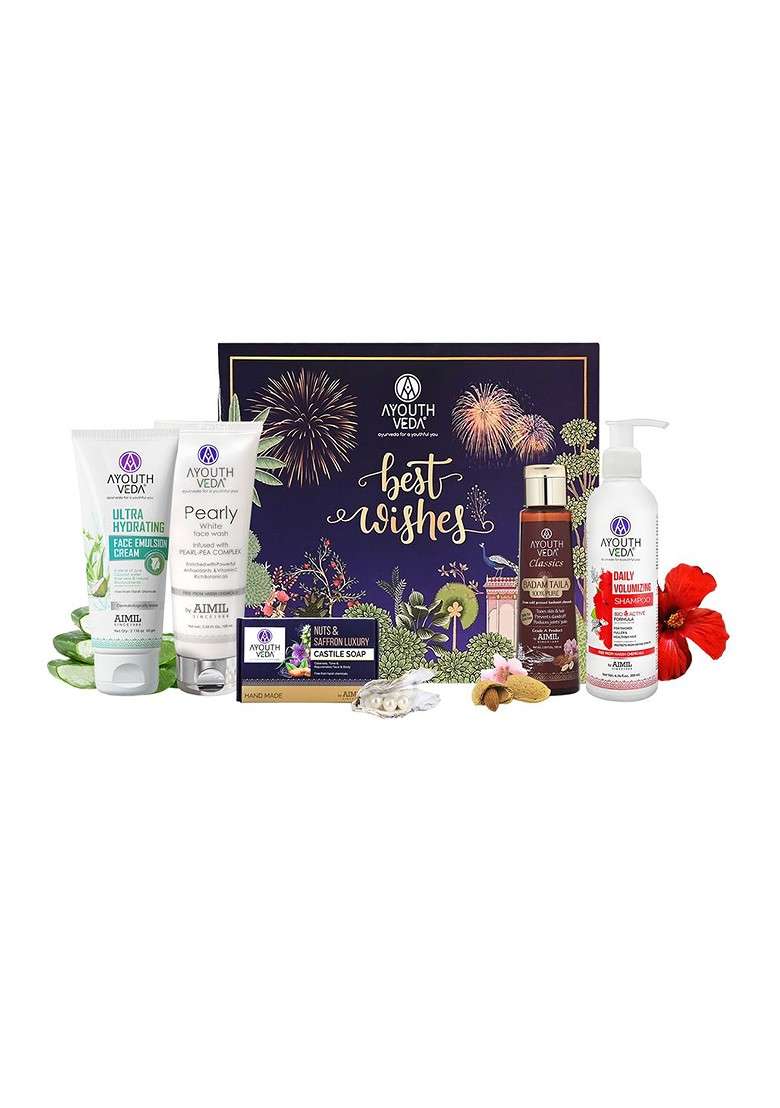 Ayouthveda Set Of 5 Best Wishes Bath Body Gift - Indya