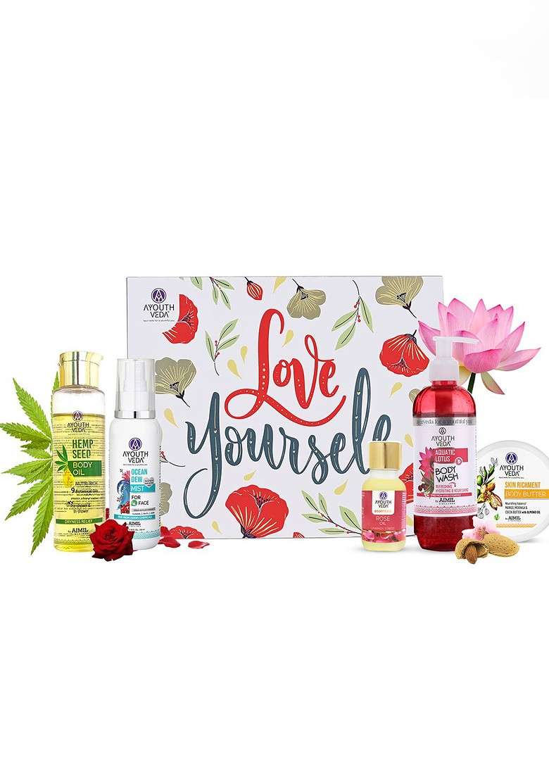 Ayouthveda Gift Of Wellness Set For Diwali Face Body Care Kit - Indya